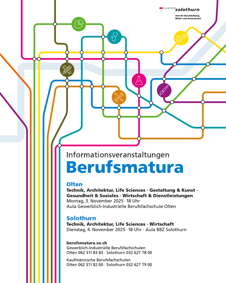 Plakat Informationsveranstaltungen Berufsmatura